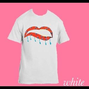 Fashion Custom Handmade Bleeding Lip T- Shirt